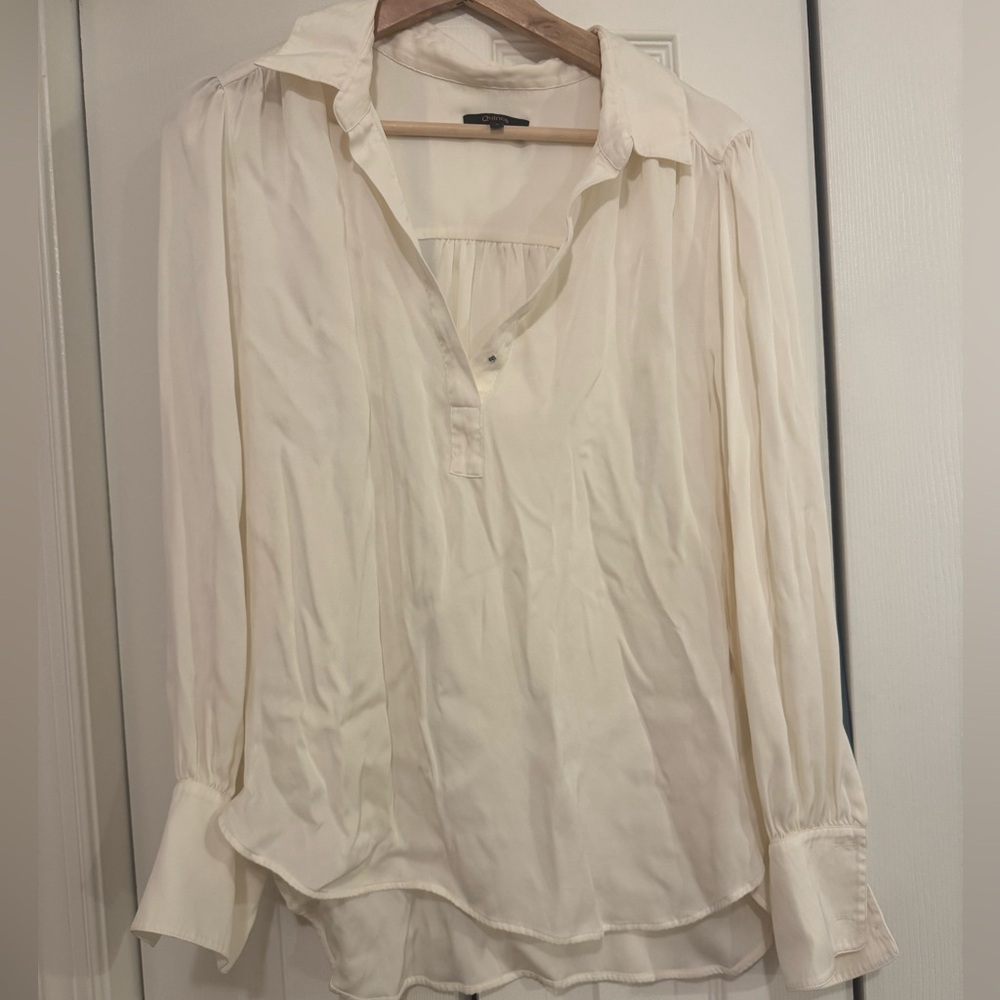 Quince Cream Button-Up Blouse